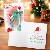 Funny Southwest Cactus Santa Hats Custom Feestdagen Kaart