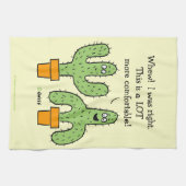 Funny Southwest Desert Cactus Cartoon Keuken Theedoek (Horizontaal)