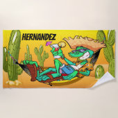 Funny Southwest Iguana Beach Towel Strandlaken (Voorkant)