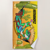 Funny Southwest Iguana Beach Towel Strandlaken (Voorkant)