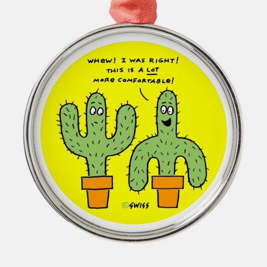 Funny Southwest-Ornament met kerstbomen Metalen Ornament (Voorkant)