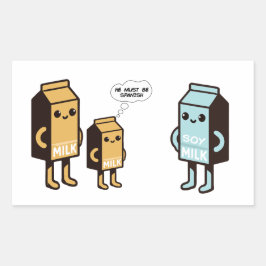 Funny Soy Milk Humor - Quirky Milk Karton Cartoon Rechthoekige Sticker