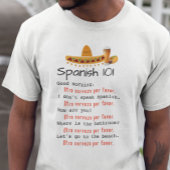 Funny Spaans 101-taalles Lesson Beach Beer T-shirt
