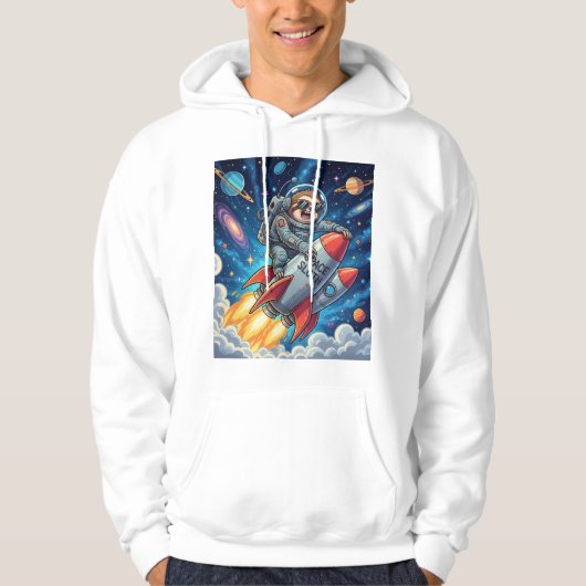 Funny Space Adventure Tee for Dreamers and Animal  Hoodie (Voorkant)