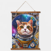 Funny Space Cat Astronaut Hangend Wandkleed (Voorkant 2)