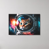 Funny Space Cat Astronaut Kat Galaxy Universe Canvas Afdruk (Voorkant)