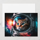 Funny Space Cat Astronaut Kat Galaxy Universe Kaart (Voorkant / Achterkant)