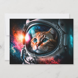 Funny Space Cat Astronaut Kat Galaxy Universe Kaart