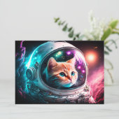 Funny Space Cat Astronaut Kat Galaxy Universe Kaart (Staand voorkant)