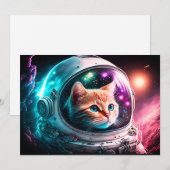 Funny Space Cat Astronaut Kat Galaxy Universe Kaart (Voorkant / Achterkant)