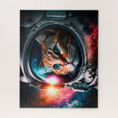 Funny Space Cat Astronaut Kat Galaxy Universe Legpuzzel (Verticaal)