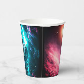 Funny Space Cat Astronaut Kat Galaxy Universe Papieren Bekers (Rechts)