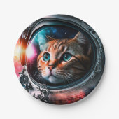 Funny Space Cat Astronaut Kat Galaxy Universe Papieren Bordje (Voorkant)