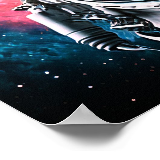 Funny Space Cat Astronaut Kat Galaxy Universe Poster (Hoek)