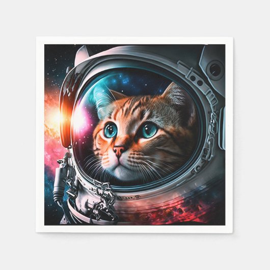 Funny Space Cat Astronaut Kat Galaxy Universe Servet (Voorkant)