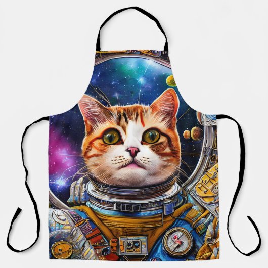 Funny Space Cat Astronaut Schort (Voorkant)