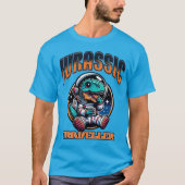 Funny Space Dinosaur Alien Astronaut T-Shirt (Voorkant)