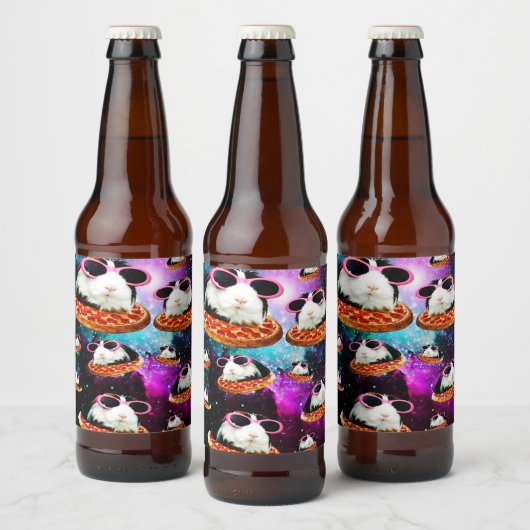Funny space guinea bier etiket (Flessen)