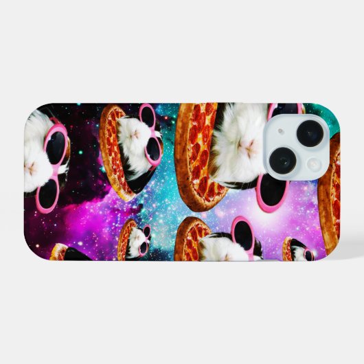 Funny space guinea iPhone 15 case (Achterkant horizontaal)