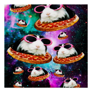 Funny space guinea poster