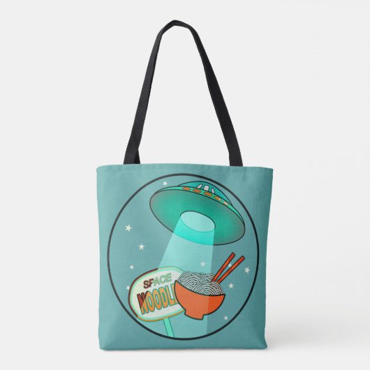 Funny Space Noodles Canvas tas (Achterkant)