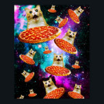 Funny space pizza cat poster<br><div class="desc">Funny and crazy design for a cool gifts !</div>