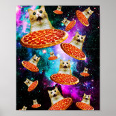 Funny space pizza cat poster (Voorkant)
