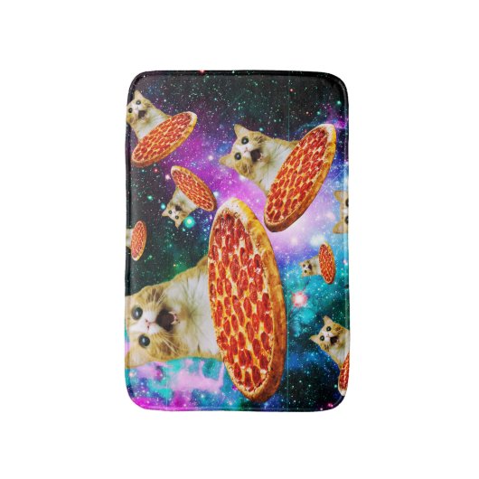 Funny Space pizzakat Badmat (Voorkant Verticaal)