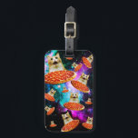 Funny Space pizzakat Bagagelabel<br><div class="desc">Grappig en gek ontwerp voor een coole cadeau!</div>