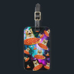 Funny Space pizzakat Bagagelabel<br><div class="desc">Grappig en gek ontwerp voor een coole cadeau!</div>