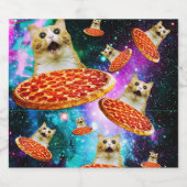 Funny Space pizzakat Bier Etiket (Enkel label)