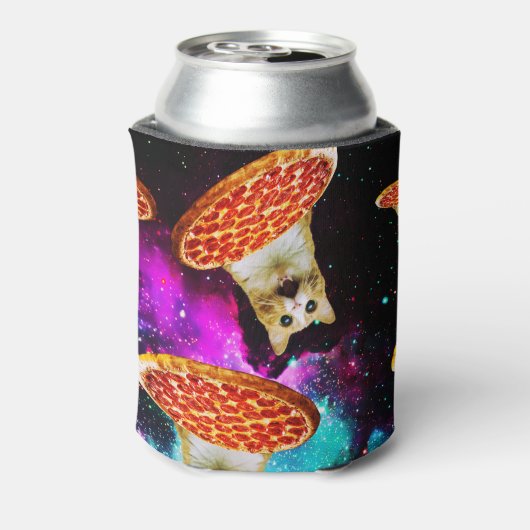 Funny Space pizzakat Blikjeskoeler (Blikje Achterkant)