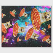 Funny Space pizzakat Cadeaupapier (Vlak)