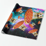 Funny Space pizzakat Cadeaupapier<br><div class="desc">Grappig en gek ontwerp voor een coole cadeau!</div>