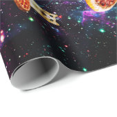 Funny Space pizzakat Cadeaupapier (Rol Hoek)