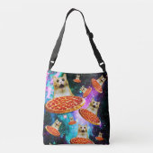 Funny Space pizzakat Crossbody Tas (Achterkant)