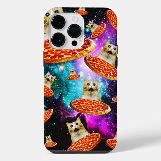 Funny Space pizzakat iPhone Hoesje (Achterkant)