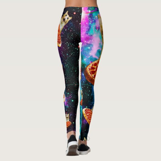 Funny Space pizzakat Leggings (Achterkant)