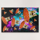 Funny Space pizzakat Legpuzzel (Horizontaal)