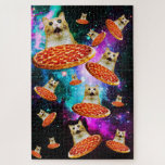 Funny Space pizzakat Legpuzzel<br><div class="desc">Grappig en gek ontwerp voor een coole cadeau!</div>