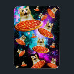 Funny Space pizzakat Magneet<br><div class="desc">Grappig en gek ontwerp voor een coole cadeau!</div>