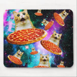 Funny Space pizzakat Muismat<br><div class="desc">Grappig en gek ontwerp voor een coole cadeau!</div>