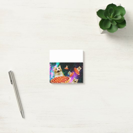 Funny Space pizzakat Post-it® Notes (Kantoor)