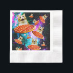 Funny Space pizzakat Servet<br><div class="desc">Grappig en gek ontwerp voor een coole cadeau!</div>