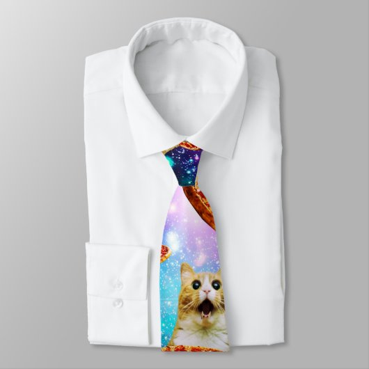 Funny Space pizzakat Stropdas (Gebonden)