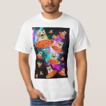 Funny Space pizzakat T-shirt<br><div class="desc">Grappig en gek ontwerp voor een coole cadeau!</div>