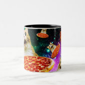 Funny Space pizzakat Tweekleurige Koffiemok (Center)