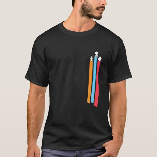 Funny Space Racing Stripes Mannen T-shirt (Voorkant)