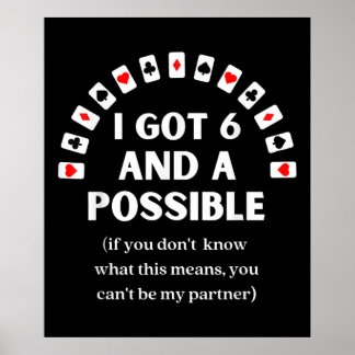 Funny Spades ik kreeg 6 en een mogelijke Kaart. Poster