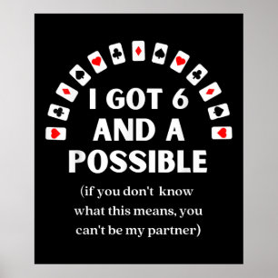Funny Spades ik kreeg 6 en een mogelijke Kaart. Poster